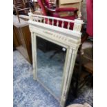 A FRENCH PAINTED OVER MANTEL MIRROR