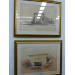 AFTER DAVID ROBERTS TWO COLOUR PRINTS OF EASTERN SCENES. 36 x 51cms (2)