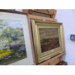 A SMALL GROUP OF 19th CENTURY AND LATER LANDSCAPE OIL PAINTINGS AND WATERCOLOURS, SOME SIGNED OR