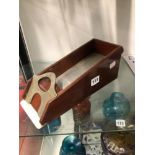 A JOST MAHOGANY AND ALUMINIUM CURFEW OR PLAYING CARD DISPENSER