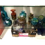 NINE MDINA GLASS VASES