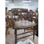 A ANTIQUE SPINDLE BACK DESK CHAIR