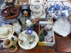A COLLECTION OF VICTORIAN CHINA GLASS AND ORNAMENTS ETC