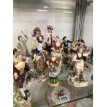 TWELVE PORCELAIN FIGURINES, MAINLY GERMAN