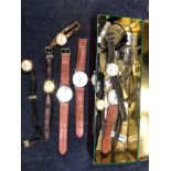 A QUANTITY OF VARIOUS WRIST WATCHES TO INCLUDED A 9ct GOLD JW BENSON, AND OTHERS.