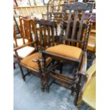 A SET OF OAK BARLEY TWIST DINING CHAIRS