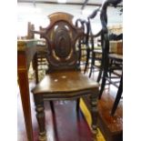 A VICTORIAN HALL CHAIR