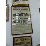 THREE VINTAGE AUCTION POSTERS OF LOCAL INTEREST. SIZES VARY (3)