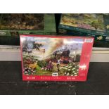 TWO 500 PIECE JIGSAW PUZZLES TOGETHER WITH ANOTHER OF 1000 PIECES