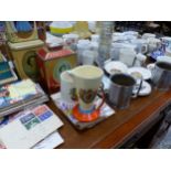 A WADEHEATH EDWARD VIII CORONATION JUG, TOGETHER WITH OTHER COMMEMORATIVE WARES ETC