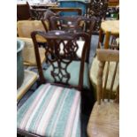 THREE ANTIQUE MAHOGANY DINING CHAIRS