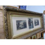 SIX VINTAGE COLOUR FISHING PRINTS AFTER DOUGLAS ADAMS MOUNTED IN TWO GILT FRAMES