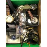 A COLLECTION OF MOSTLY NEW FASHION WRIST WATCHES AND POCKET WATCHES