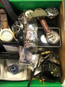 A COLLECTION OF MOSTLY NEW FASHION WRIST WATCHES AND POCKET WATCHES