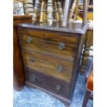 A VINTAGE MAHOGANY THREE DRAWER SMALL CHEST