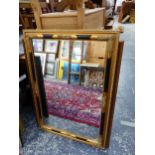 TWO DECORATIVE MIRRORS, ONE WITH BAMBOO DECORATION THE OTHER WITH GILT DECORATION (2)