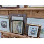 A GROUP OF PICTURES INCLUDING 20th CENTURY WATERCOLOURS, ANTIQUE SPORTING PRINTS ETC. BY DIFFERENT