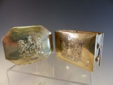 TWO SILVER BOXES PRESENTED BY THE HON. THE IRISH SOCIETY TO THEIR GOVERNOR SIR ALFRED NEWTON, THE