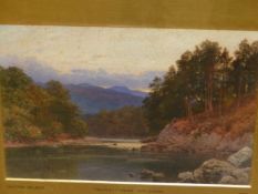 HAROLD SUTTON PALMER (1854-1937), TWILIGHT - NEAR PITLOCHRY, A RIVER SCENE, WATERCOLOUR, SIGNED