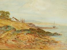 JOHN WILSON HEPPLE (1886-1939), A FISHERMANS COTTAGE, ISLE OF WIGHT, WATERCOLOUR, SIGNED LOWER RIGHT