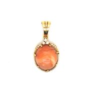 A DIAMOND AND HARDSTONE PENDANT. THE PENDANT BAIL A CLIP OVER, TO BE ADDITIONALLY WORN ON A PEARL