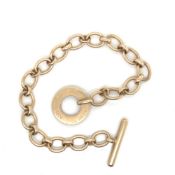 A HALLMARKED 9ct GOLD LINK OF LONDON OVAL BELCHER BRACELET WITH T-BAR CLASP AND LINK OF LONDON
