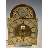 A LANTERN / SHELF CLOCK, THE PENDULUM MOVEMENT COUNTWHEEL STRIKING ON A BELL, A SILVERED ROUNDEL IN