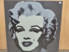 AFTER ANDY WARHOL, (NACH) MARILYN MONROE, A PRINT IN TONES OF GREY AND BLACK. PUBLISHED BY SUNDAY