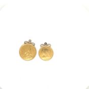 A VICTORIAN 1890 22ct GOLD FULL SOVEREIGN COIN WITH A FIXED 9ct SCROLL PENDANT TOP, TOGETHER WITH