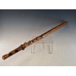 AN EARLY 19th C. D'ALMAIN & CO LATE GOULDING & SON BOXWOOD FLUTE