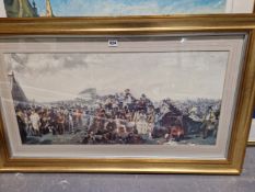 AFTER W P FRITH, THE DERBY DAY 1863, A PHOTOGRAPHIC PRINT. 38 x 83cms.