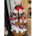 FIVE HARRODS CHRISTMAS BEARS: WILLIAM FOR 2003, THOMAS FOR 2004, ALEXANDER FOR 2006, ARCHIE FOR 2010