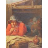 FRANCOIS VERHEYDEN (1806-1889), "THE WEARY LABOURER", OIL ON PANEL, SIGNED. 41 x 34cms.