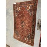 AN ANTIQUE PERSIAN QASHGAI RUG. 240 x 144cms