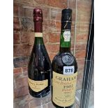 PORT AND WINE: A 1982 BOTTLE OF GRAHAMS LATE BOTTLED VINTAGE PORT TOGETHER WITH A 1.5L BOTTLE OF