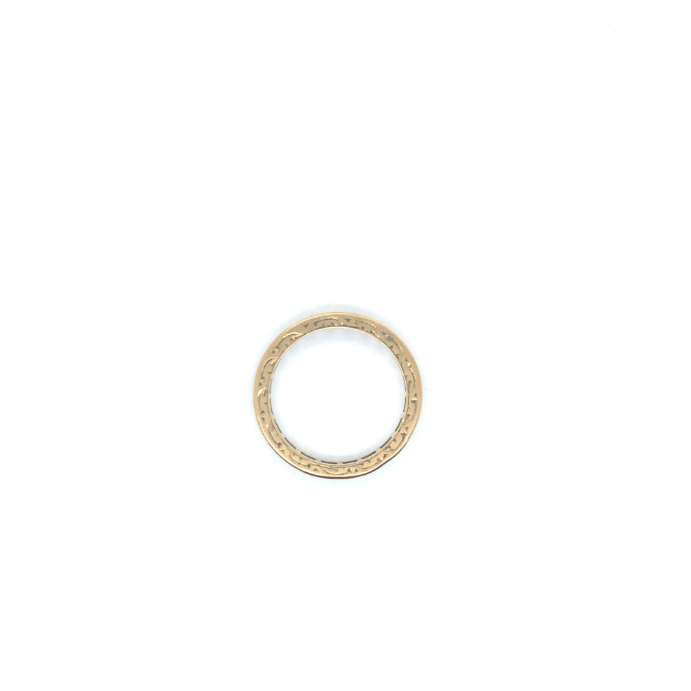 A VINTAGE 9ct HALLMARKED GOLD, SAPPHIRE FULL ETERNITY RING. DATED 1970, BIRMINGHAM, MAKERS MARK M&B. - Image 2 of 3