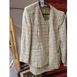 A LADIES EASTEX TWO PIECE SUIT SIZE 12, TOGETHER WITH ANOTHER DAKS OF LONDON TWO PIECE SUIT SIZE 10,