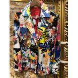 A CHRISTIAN LACROIX VINTAGE POSTER POP ART BLAZER, SIZE 42