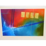 ERIC HEWITSON (B. 1966), ARR- PARABIM V, A PENCIL SIGNED ABSTRACT PRINT DATED 1999. 58.5 x 85cms.