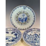 A PAIR OF DUTCH DELFT BLUE AND WHITE PLATES PAINTED WITH SCENES FOR THE MONTHS OF APRIL AND JULY,