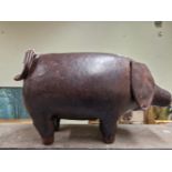 A LIBERTY / OMERSA TYPE BROWN LEATHER PIG. W 52cms.