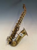 A RAMPONE AND CAZZANI BRASS SMALL SAXOPHONE,THE JEDSON. 42cms.