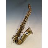 A RAMPONE AND CAZZANI BRASS SMALL SAXOPHONE,THE JEDSON. 42cms.