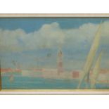 GEORGE SAUTER (1866-1937), A VIEW OF VENICE, OIL ON CANVAS, SIGNED LOWER LEFT. 22 x 30.5cms.