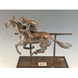 ENZO PLAZZOTTA (1921-81), A STUDY FOR CANTERING DOWN, RED RUM, A LIMITED EDITION BRONZE 3/12, ON A
