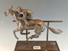 ENZO PLAZZOTTA (1921-81), A STUDY FOR CANTERING DOWN, RED RUM, A LIMITED EDITION BRONZE 3/12, ON A
