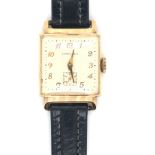 A VINTAGE LONGINES MANUAL WOUND WRIST WATCH. BEARS MONOGRAM MMR. UNHALLMARKED, STAMPED 14K, 585 TO