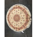 TWO FINELY WOVEN PERSIAN CIRCULAR RUGS. Dia 150 AND 195cms (2)