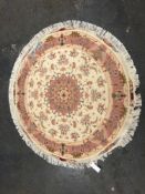 TWO FINELY WOVEN PERSIAN CIRCULAR RUGS. Dia 150 AND 195cms (2)