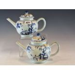 THE NANKING CARGO: TWO 18th C. IMARI PALETTE TEA POTS AND COVERS, CHRISTIES EX LOT 2172 LABELS,